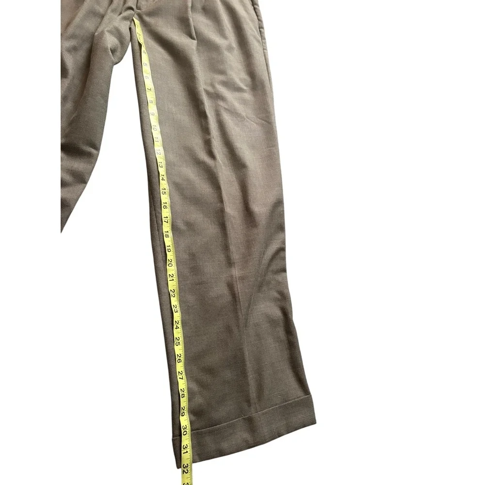 Dockers Men's Dress Pants 38x32 Brown Pleated Relaxed Fit‎ Wool Blend